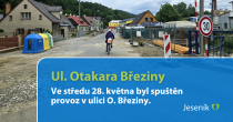 DOPRAVNÍ INFORMACE: SPUŠTĚNÍ PROVOZU V ULICI O. BŘEZINY