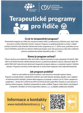 NEBEZPEČNÉ ŘIDIČE ČEKAJÍ OD DUBNA TERAPEUTICKÉ PROGRAMY